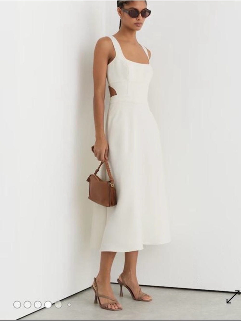 NWT Reiss Dina white midi dress size 6